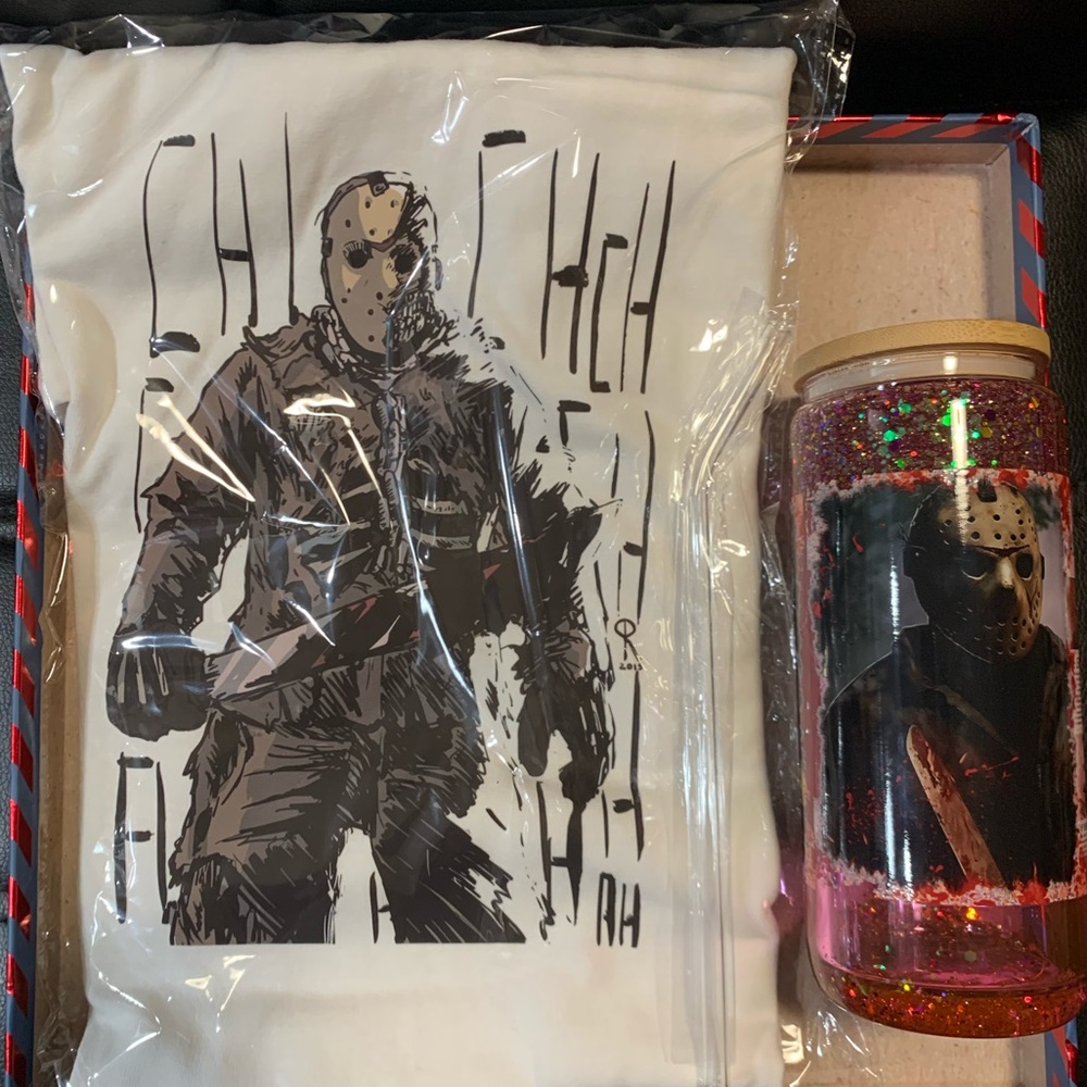 2 sided 16oz Halloween GLASS  tumbler!Custom made(Free T-shirt XL with purchase)